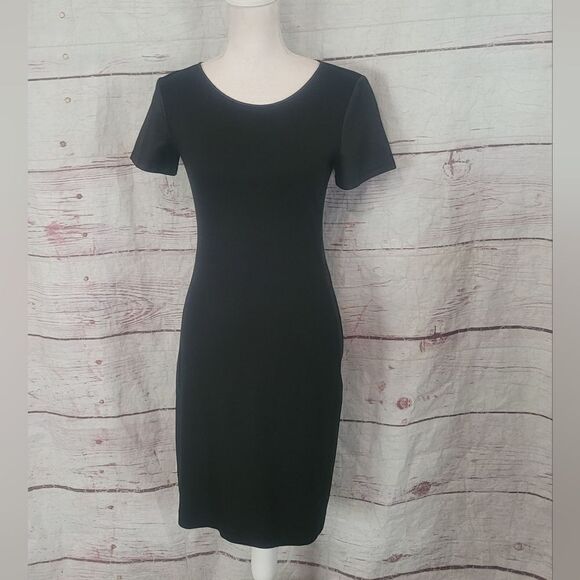 Theory Leilana Knit and Goat Leather Dress Size 4 - Picture 2 of 7